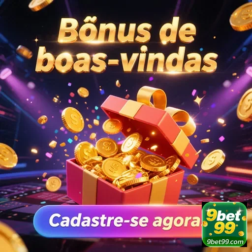 Banner do 9bet99 apresentando o bônus de boas-vindas para novos usuários.